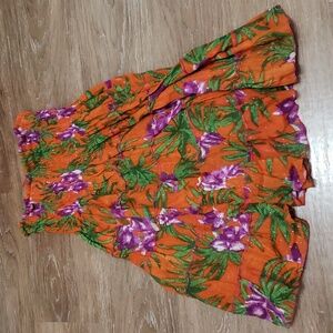 (L) Bohemian Vacation Strapless Art Deco Floral Tropical Vintage Classic Color